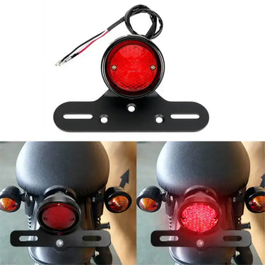 Feu Arrière Moto avec Support de Plaque Scrambler